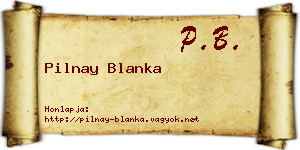 Pilnay Blanka névjegykártya